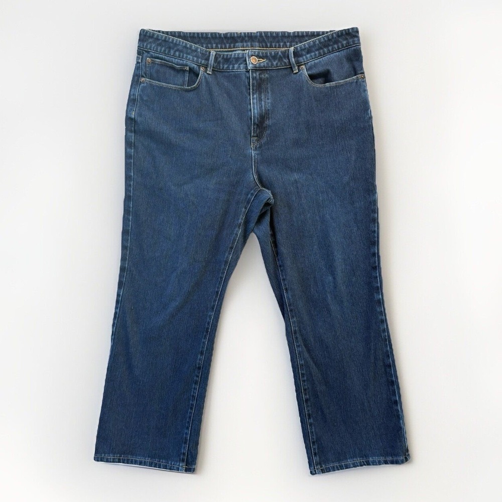 LL Bean Women's 16 Petite Blue Classic Fit Jeans High Rise‎ Straight Leg